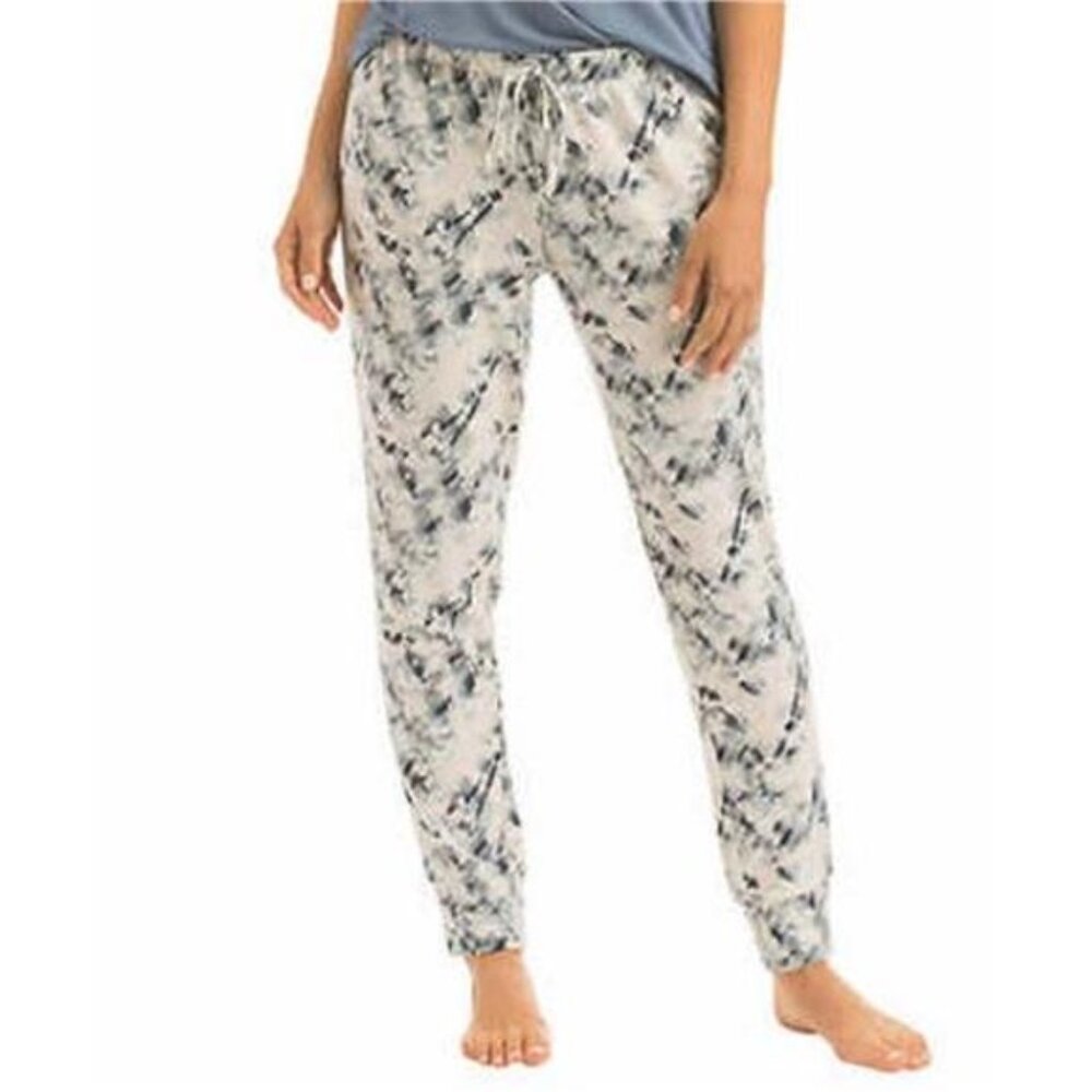 Lucky Brand Women's 3 Piece Pajama Set, Tee, Short (Blue Tie Dye, Medium) - Picture 3 of 3